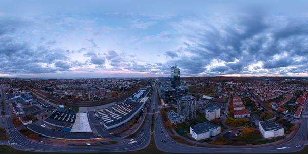 panorama przy biurowcu Obc